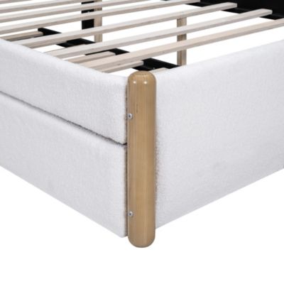 Streamdale Upholstered Platform Bed with Trundle, White