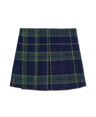 Big Girls Organic Pleated Skirt with Buckle Detail