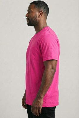 Big & Tall Shrink-Less Lightweight Longer-Length Crewneck Pocket T-Shirt
