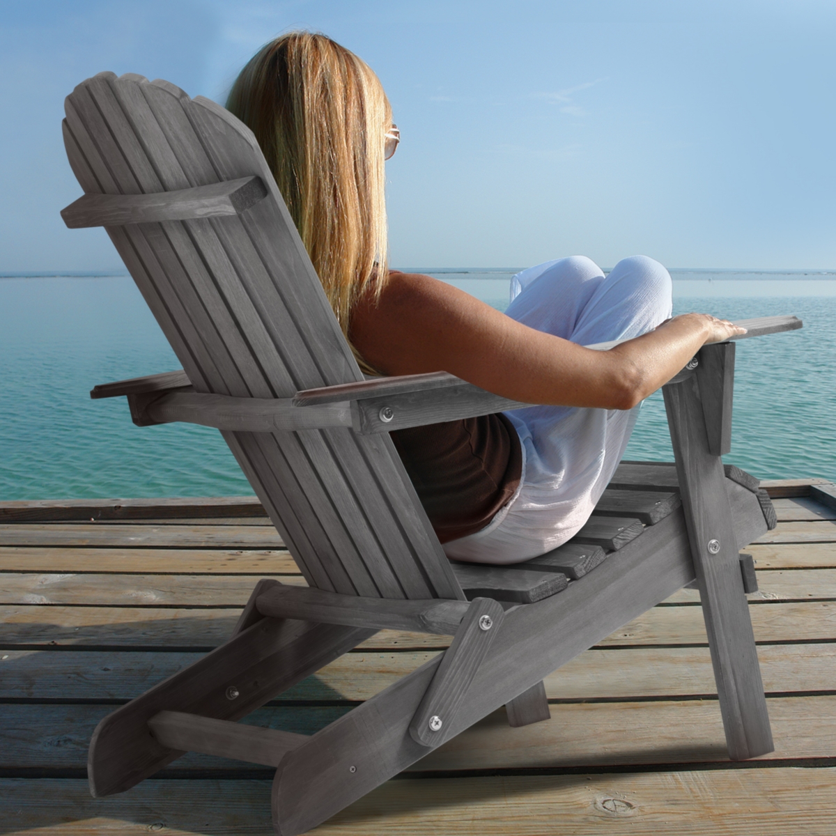 Streamdale Adirondack Folding Lounge Patio Chairs (Set of 2)