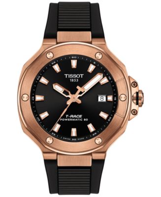 Tissot Men's Swiss Automatic T-Race Powermatic 80 Black Silicone