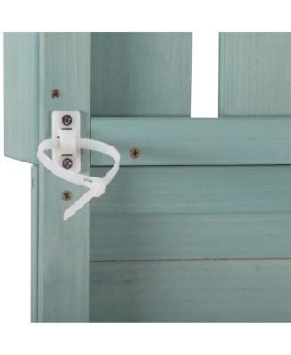 Large Rustic Outdoor Potting Bench with 4 Shelves, Green