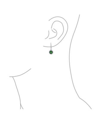 3Ct Cubic Zirconia Round Solitaire CZ Halo Dangle Drop Lever back Earrings .925 Sterling Silver