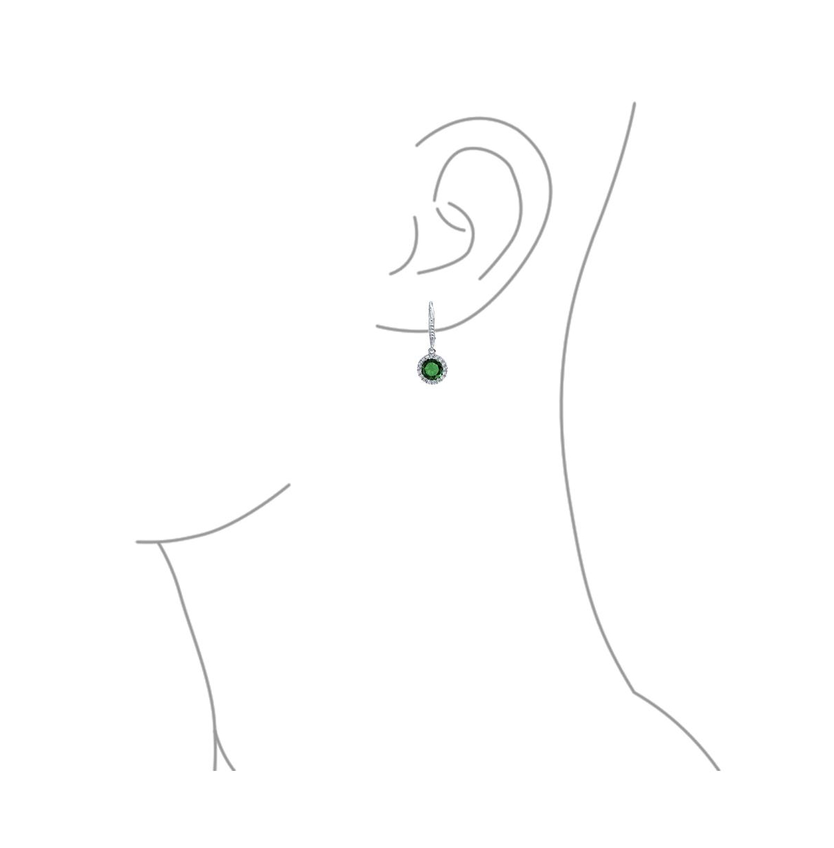 Bling Jewelry 3Ct Cubic Zirconia Round Solitaire Cz Halo Dangle Drop Lever back Earrings .925 Sterling Silver
