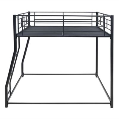 Metal Floor Bunk Bed, Full XL Over Queen