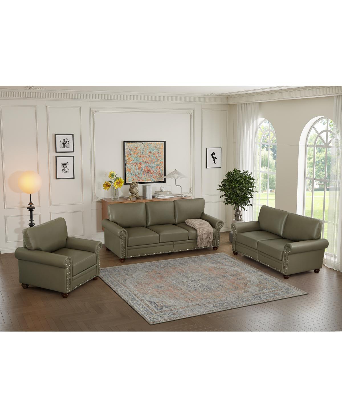 Simplie Fun Living Room Sofa With Storage Sofa 1+2+3 Sectional Taupe Faux Leather