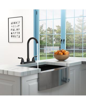 Kitchen Sink Faucet With 2 Handles, 3-Hole Installation, Matte