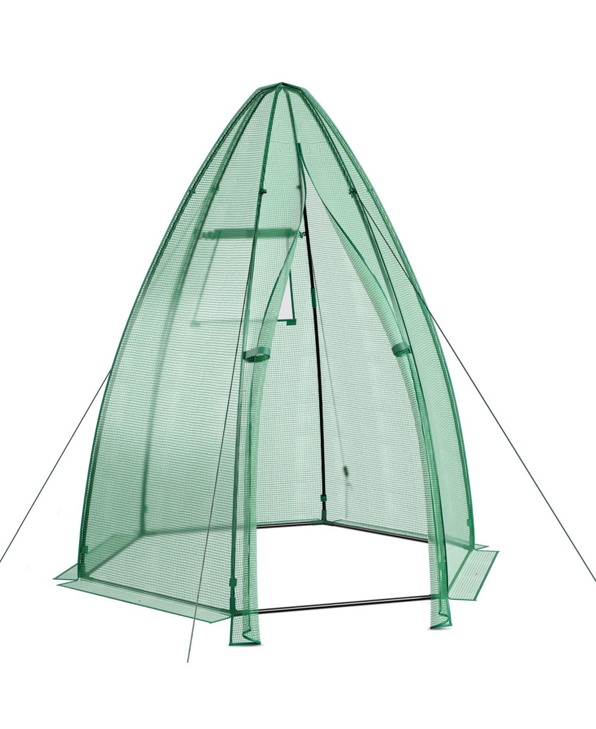 5.5 x 5.5 x 6 Feet Portable Mini Greenhouse with All-Weather Pe Cover - Green