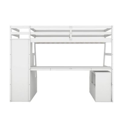 Streamdale Twin Size Loft Bed With With 7 Drawers 2 Shelves And Desk