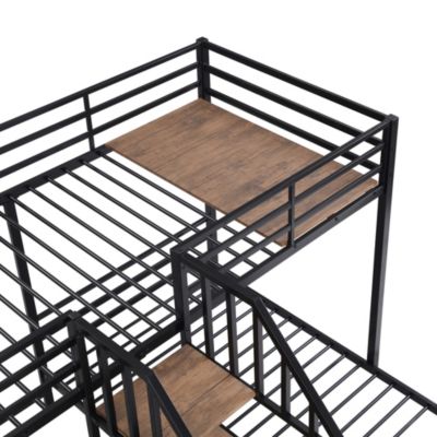 Triple Bunk Bed w/ Staircase & Storage