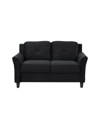 Streamdale Fashionable Living Room Sofa With Double Seats, Black Fabric
