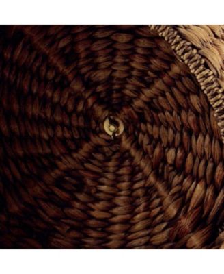 Bhola 18" Hourglass Handwoven Hyacinth Storage Accent Table with Lid