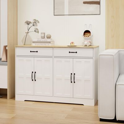 Farmhouse Buffet Cabinet with Drawers and Doors