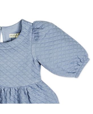 Toddler Girls Quilted Puff Sleeve Dress
