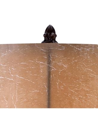 Cardiff Rustic Table Lamp 33" Tall Brushed Iron with Table Top Dimmer Nightlight Beige Fabric Shade for Bedroom Living Room Office