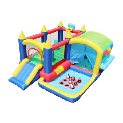7-in-1 Inflatable Bouncy House with Ball Pit