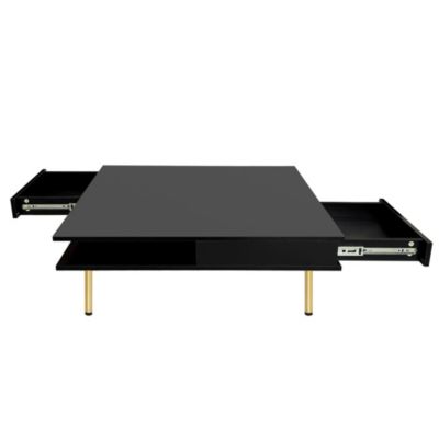 Exquisite 2-tier coffee table with gold legs