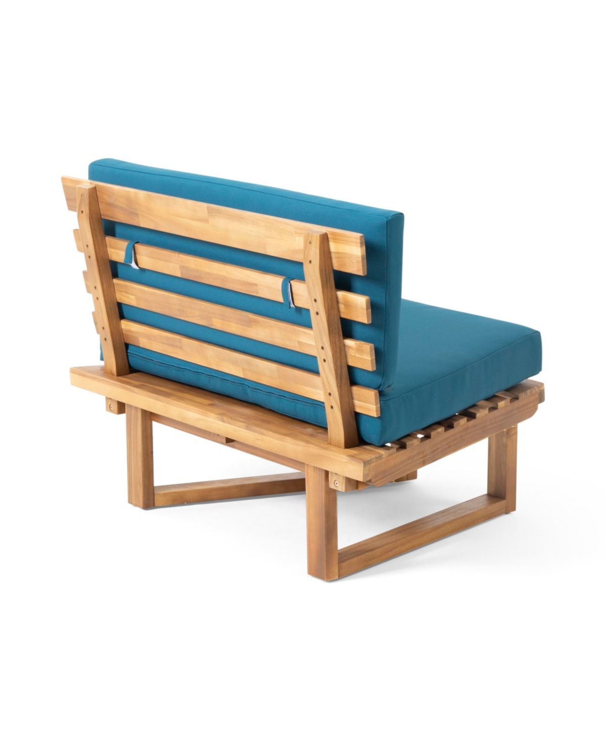 Streamdale Furniture Premium Acacia Wood Corner Chair and Coffee Table with Water-Resistant Cushions