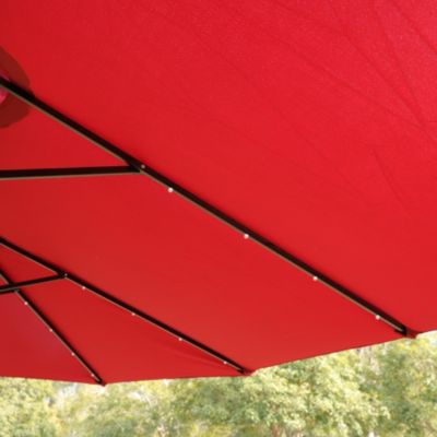 15' x 9' Double-Sided Crank Patio Umbrella with Vent and UV Protection