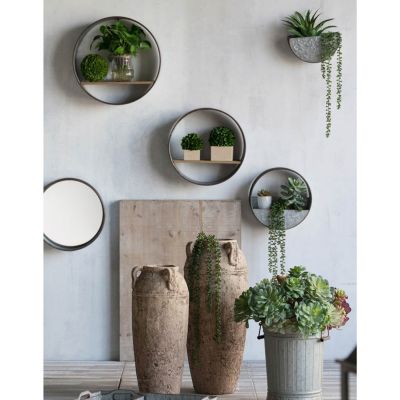 Streamdale Farmhouse Round Metal Wall Planter, 5 Piece