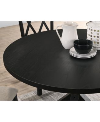 indvale Cross-Buck Wood 5-Piece Dining Set in Black