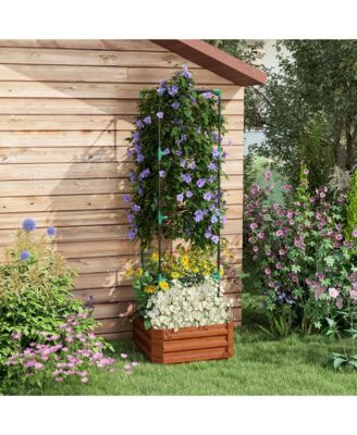 Galvanized Steel Raised Planter with Trellis for Tomatoes