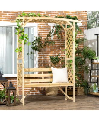 Stylish Arbor Bench Outdoor Seating, Plant Trellis, and Garden Decor