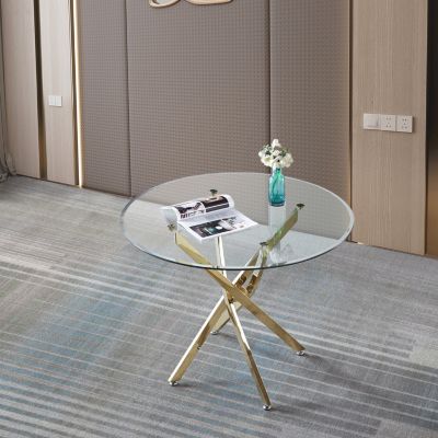 Streamdale Ultramodern Round Glass Dining Table for Stylish Dining