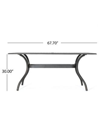 Austin 68" Cast Aluminum Rectangular Dining Table
