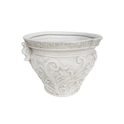 Streamdale Antique White Concrete Planter For Indoor/Outdoor Use