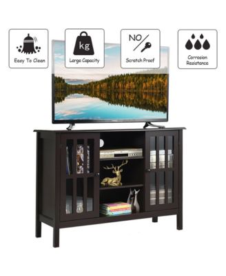 Wood TV Stand Entertainment Media Center Console for TV up to 50'' Brown