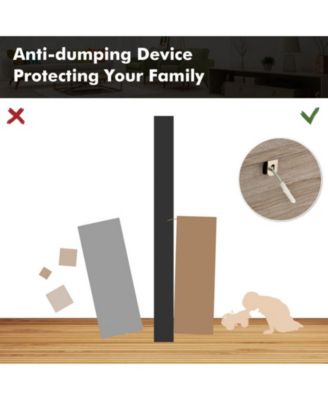  46" MDF Wine Rack, Open Shelf, Adjustable Shelves, Utility Drawer, Anti-Tip Buffet Sideboard Cabinet