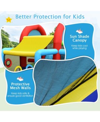 Inflatable Jumping Castle Bounce House with Dual Slides and 480W Blower