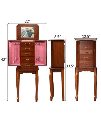 Large Storage Capacity Jewelry Cabinet with 5 Drawers