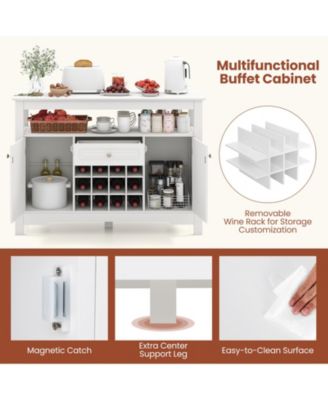 Buffet Sideboard Wine Liquor Coffee Bar Cabinet with Removable Wine Rack