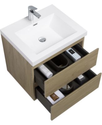 Streamdale 24&amp;#x22; Floating Bathroom Vanity with Resin Sink and Soft-Close Drawers