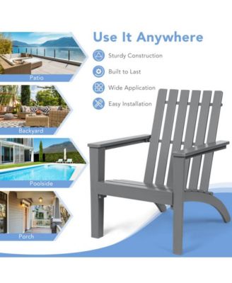 Outdoor Patio Acacia Wood Adirondack Lounge Armchair