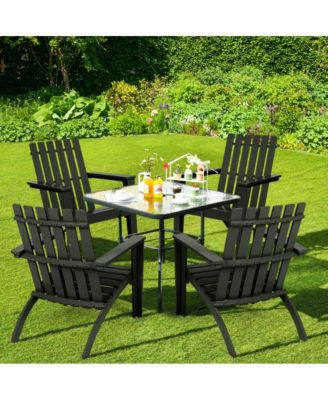 Outdoor Patio Acacia Wood Adirondack Lounge Armchair