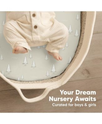 Bassinet Sheet for Baby Girls, Boys, 2-Pack Isla Fitted Bassinet Sheets, Bassinet Mattress Sheets