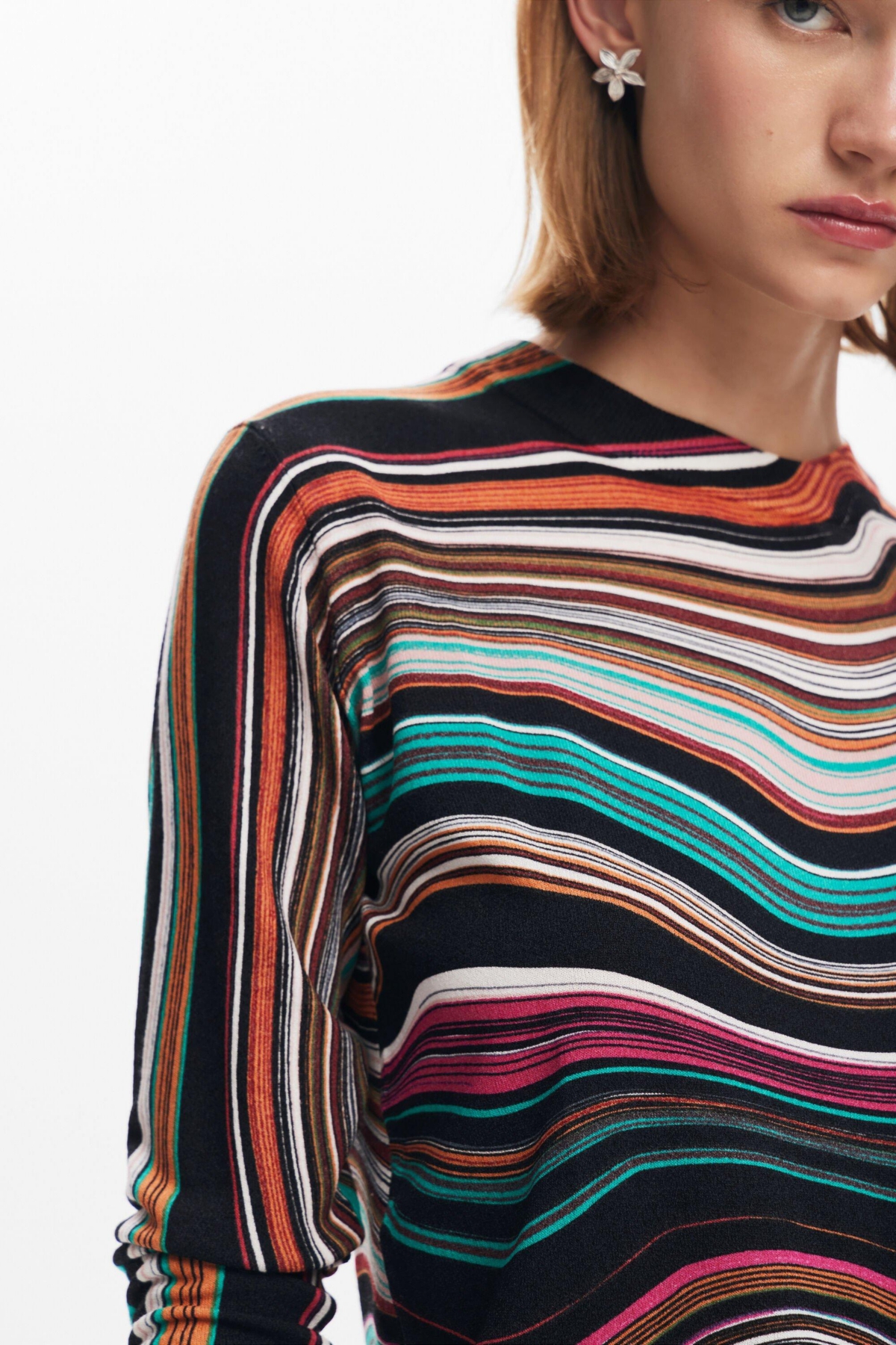 Desigual Women's Wavy striped sweater