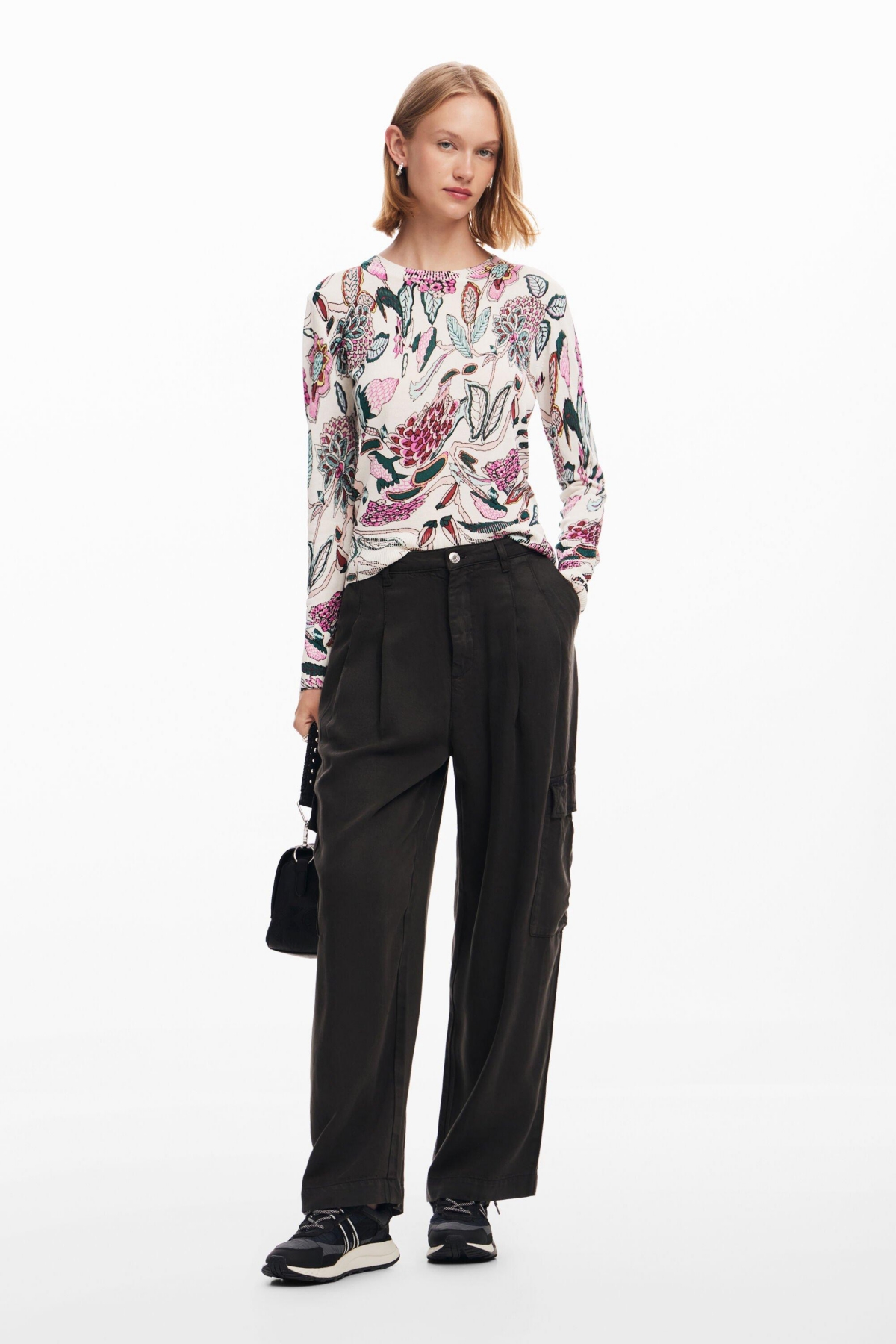 Desigual Women's Sweater with floral details