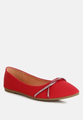 Women's Playasu Rhinestone Faux Leather Ballerinas