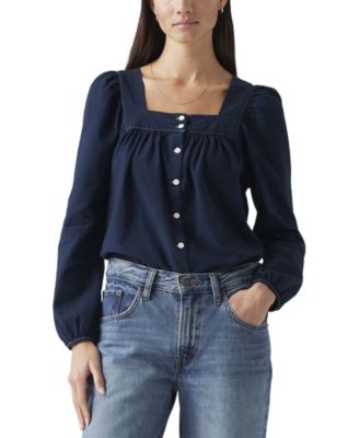 Levi's - Amber Cotton Long-Sleeve Button-Front Blouse