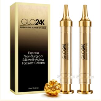 GLO24K Instant Facelift Cream with 24k Gold, Hyaluronic Acid, Peptides