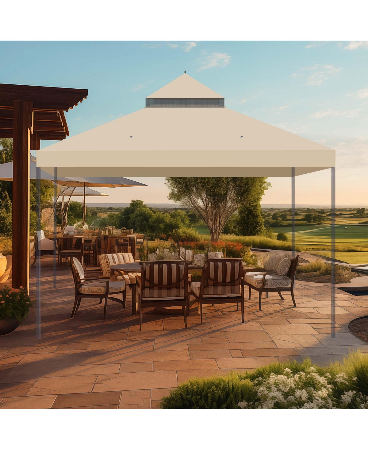 Yescom Canopy Top Replacement UV30+ Cover for 2-Tier 10x12 Ft Gazebo Patio