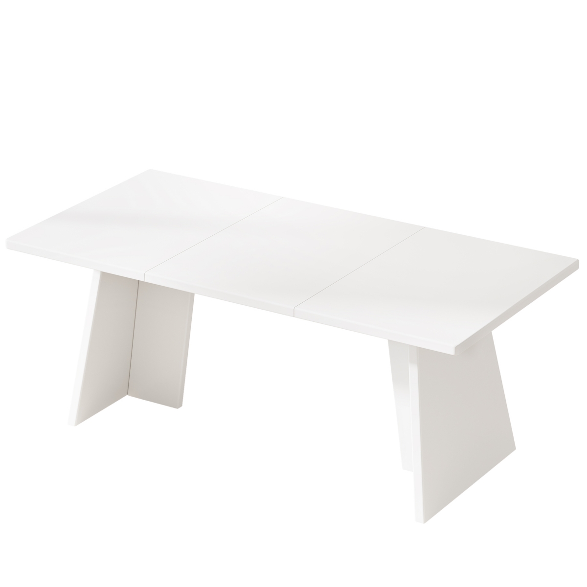 Tribesigns Modern Dining Table, inch Faux Marble Wood Kitchen Table for 6 People, Rectangular Dinner Room Table with Geometric Frame for Kitchen, D