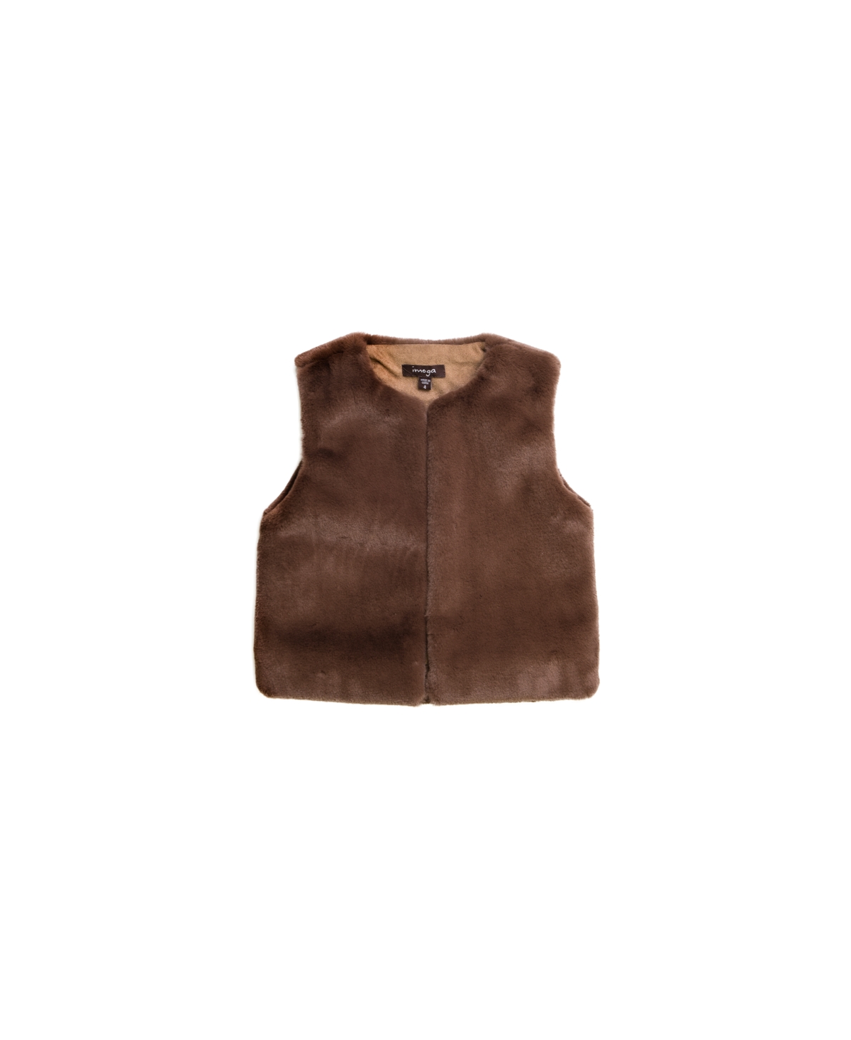 Imoga Collection Little Girls Eva FW23Faux Fur Vest - Oak