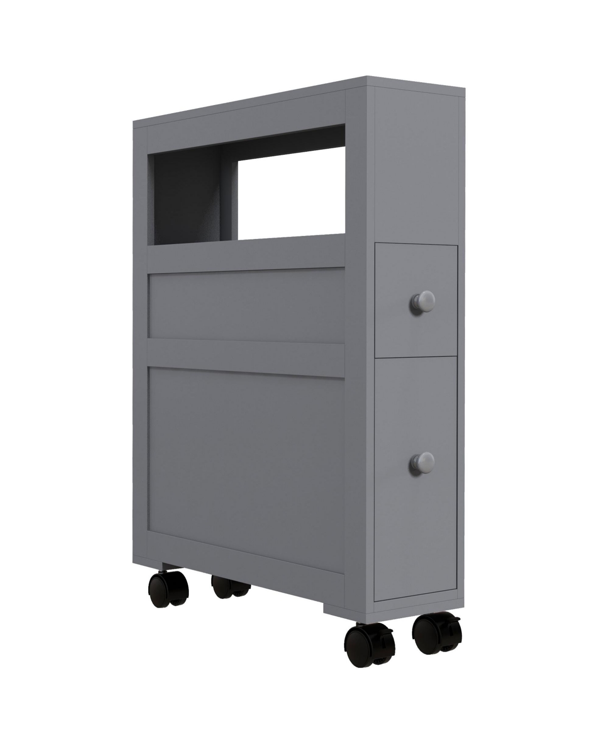 Narrow Bathroom Storage Cabinet with Rolling Wheels, - Gray