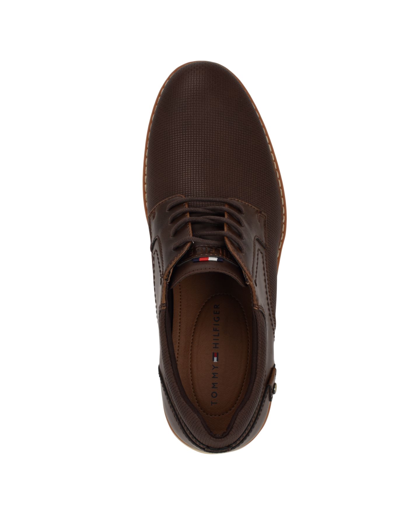 Мужские туфли Tommy Hilfiger Nemoza Lace Up Dress Oxfords, цвет: Средний коричневый — фото 8