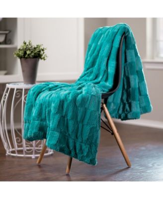 Premium Fuzzy Faux Fur Microfiber Polyester Reversible Throw Blanket, Throw